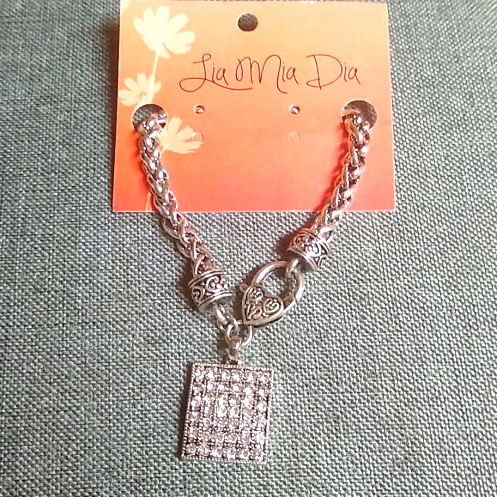 3 For $15 Crystal Bling Square Charm Bracelet